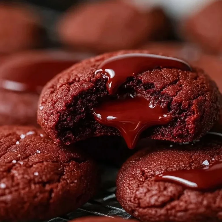Nutella-stuffed red velvet cookies with a gooey chocolate center