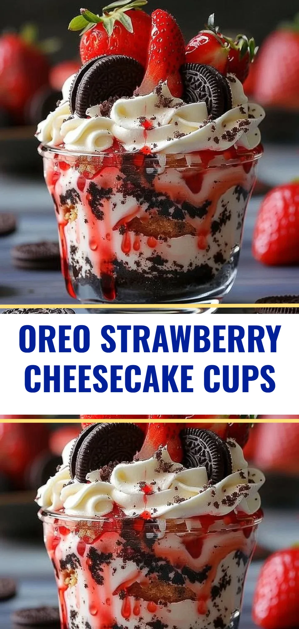 Oreo Strawberry Cheesecake Cups