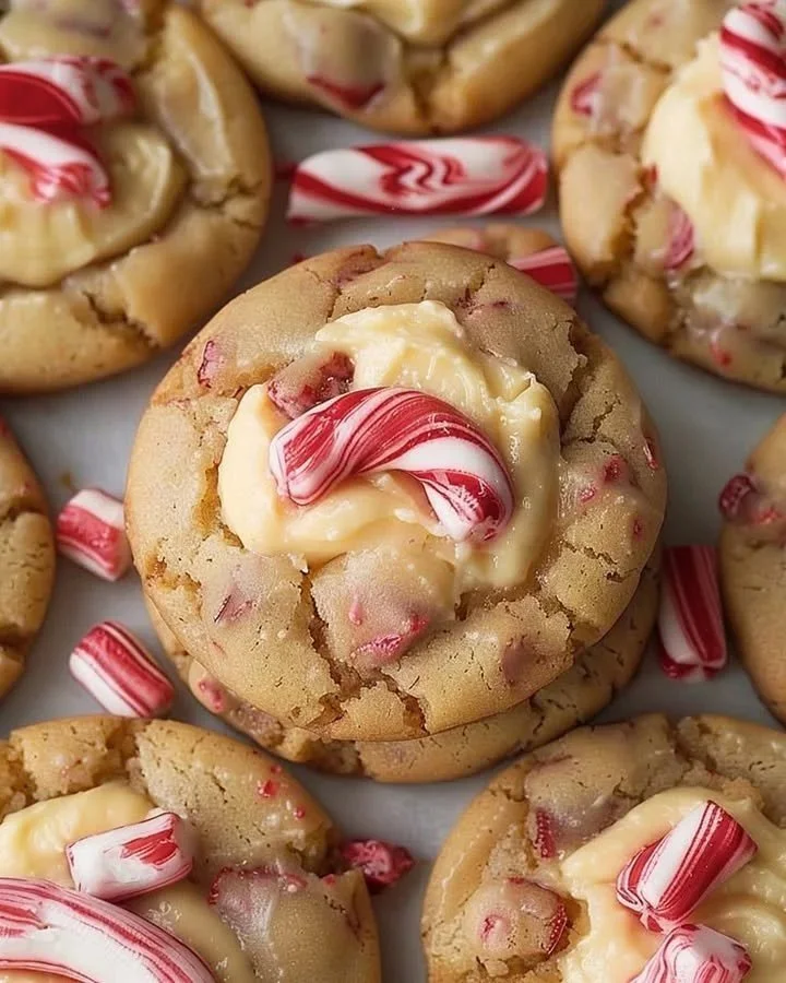 Delicious peppermint cream cheese cookies with festive decorations