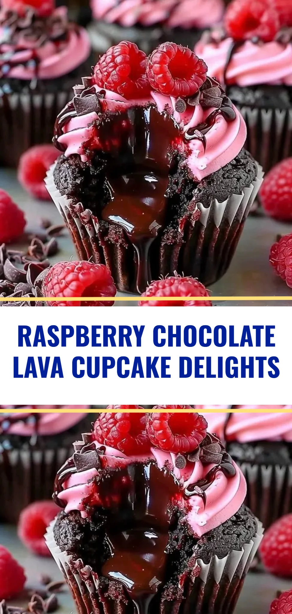 Raspberry Chocolate Lava Cupcake Delights