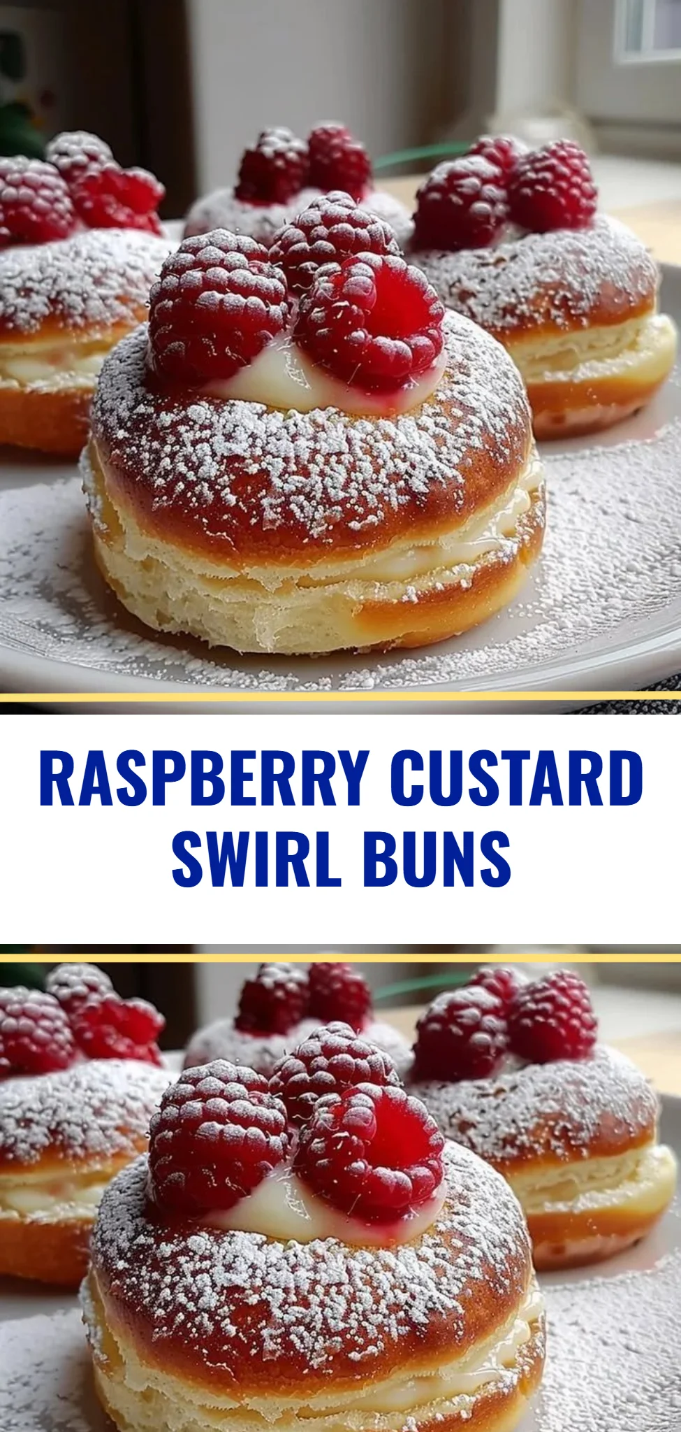 Raspberry Custard Swirl Buns