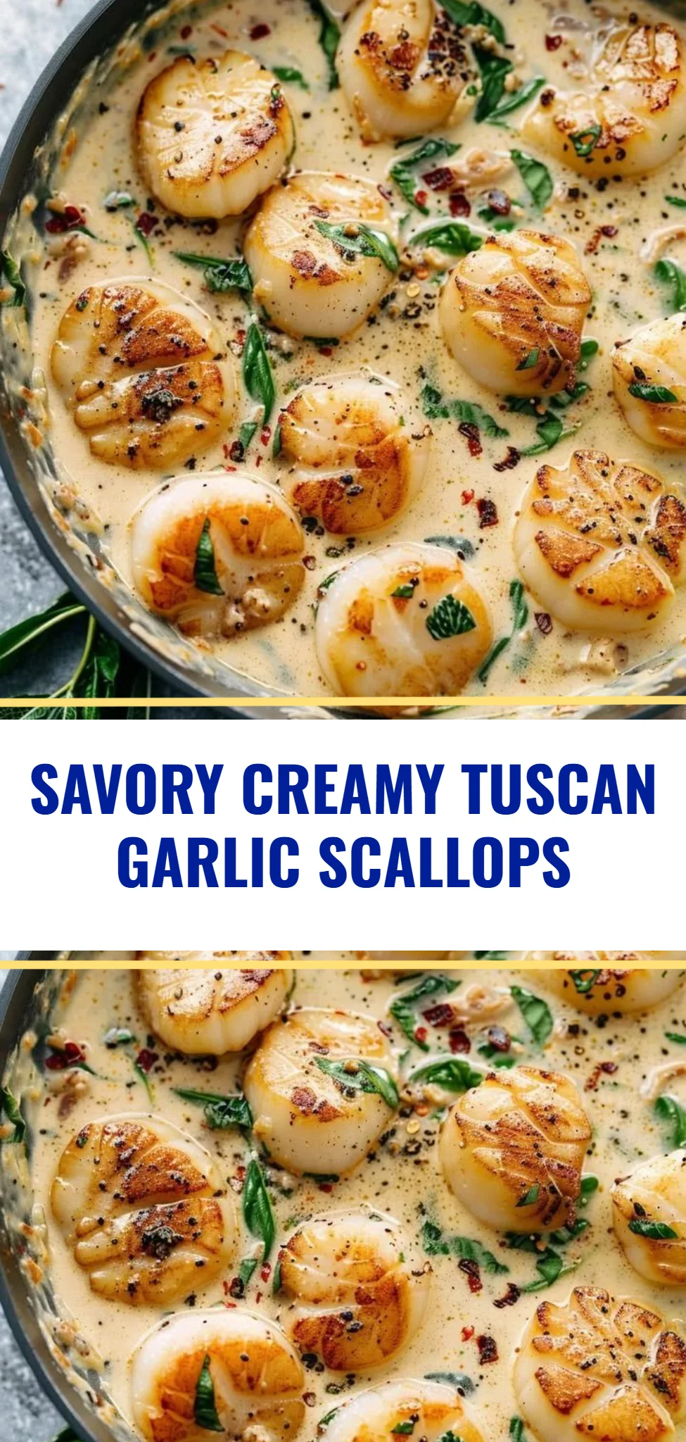 Savory Creamy Tuscan Garlic Scallops