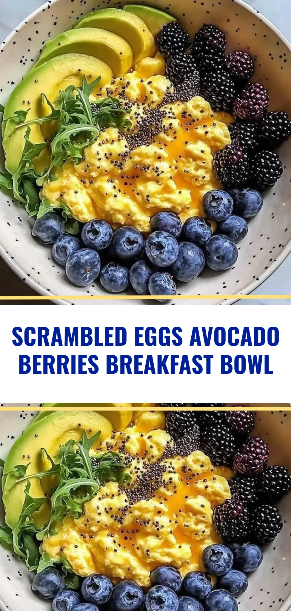 Scrambled Eggs Avocado Berries Breakfast Bowl