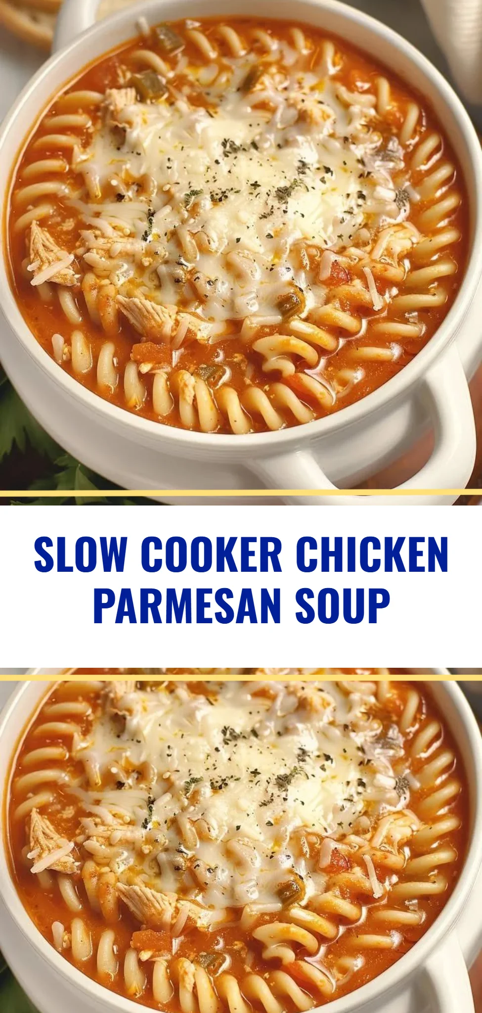 Slow Cooker Chicken Parmesan Soup