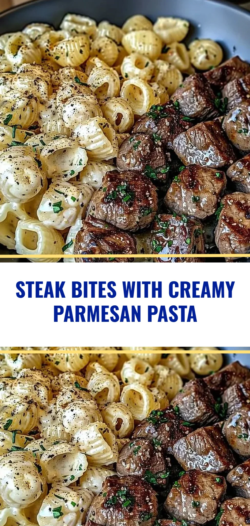 Steak Bites with Creamy Parmesan Pasta
