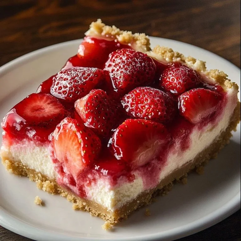 Delicious Strawberry Cheesecake Dump Cake ready to be served