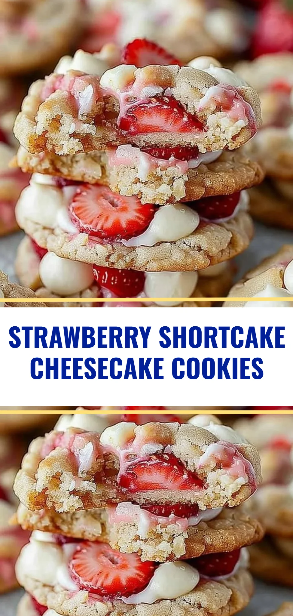 Strawberry Shortcake Cheesecake Cookies