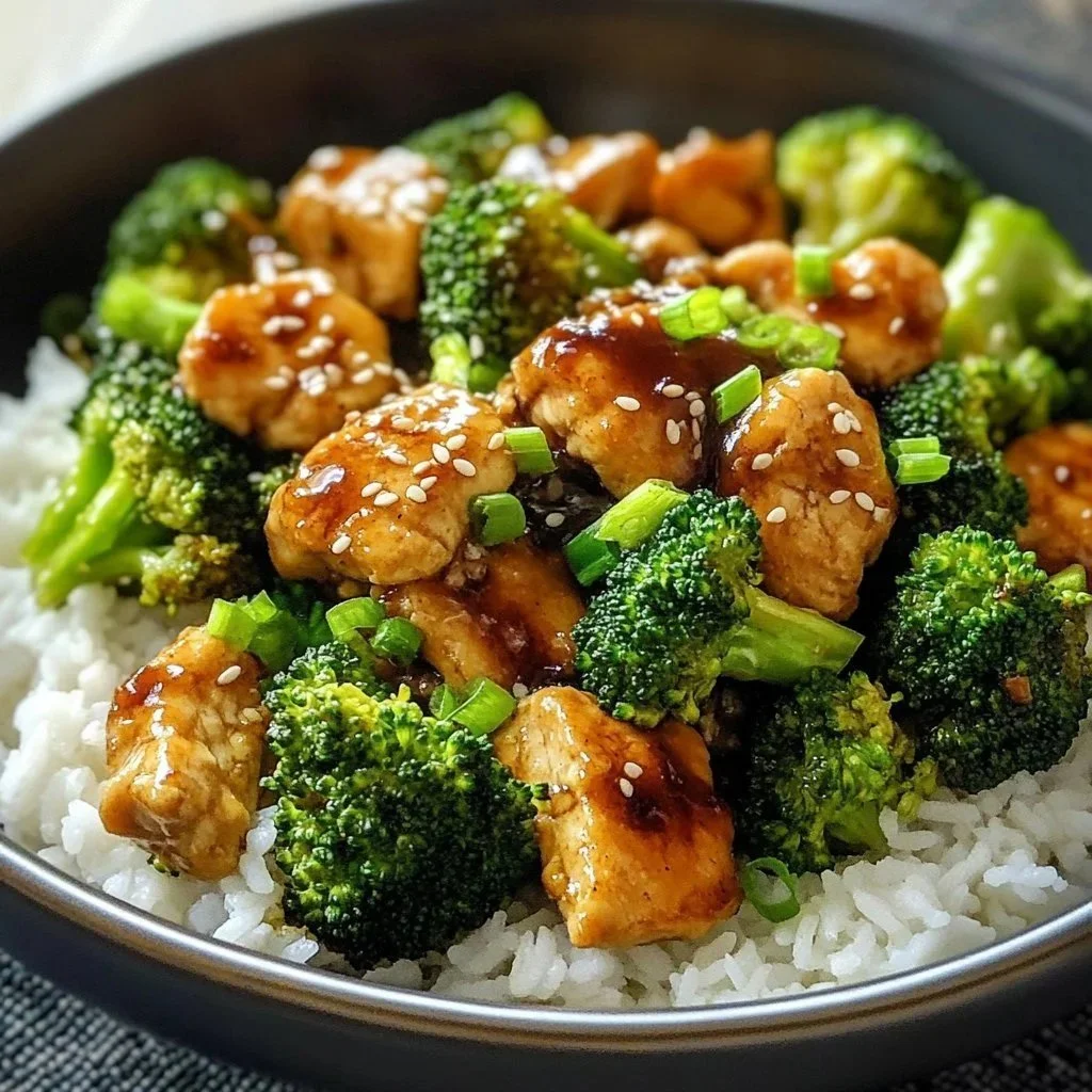 Sweet Heat Ground Chicken stir-fry with broccoli in a vibrant sauce