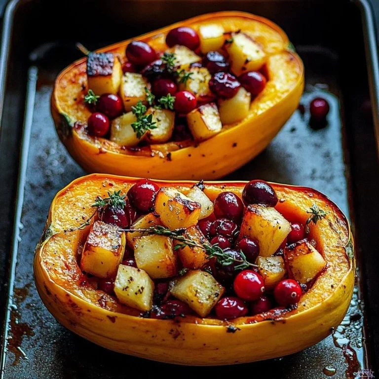 Twice-Baked Cranberry Apple Sweet Potatoes topped with a sprinkle of nuts and herbs