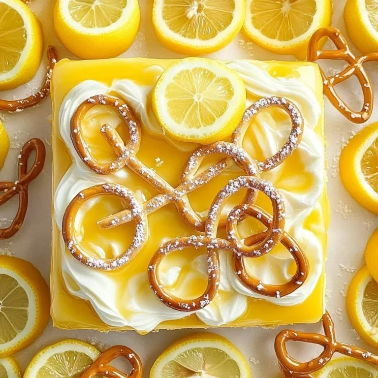 Zesty Lemon Pretzel Delight dessert with lemon and pretzel flavors